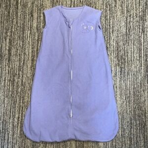 DuoMiaoMiao‎ Fleece Sleep Sack Purple Good Night Bear Embroidery 6-12 Months